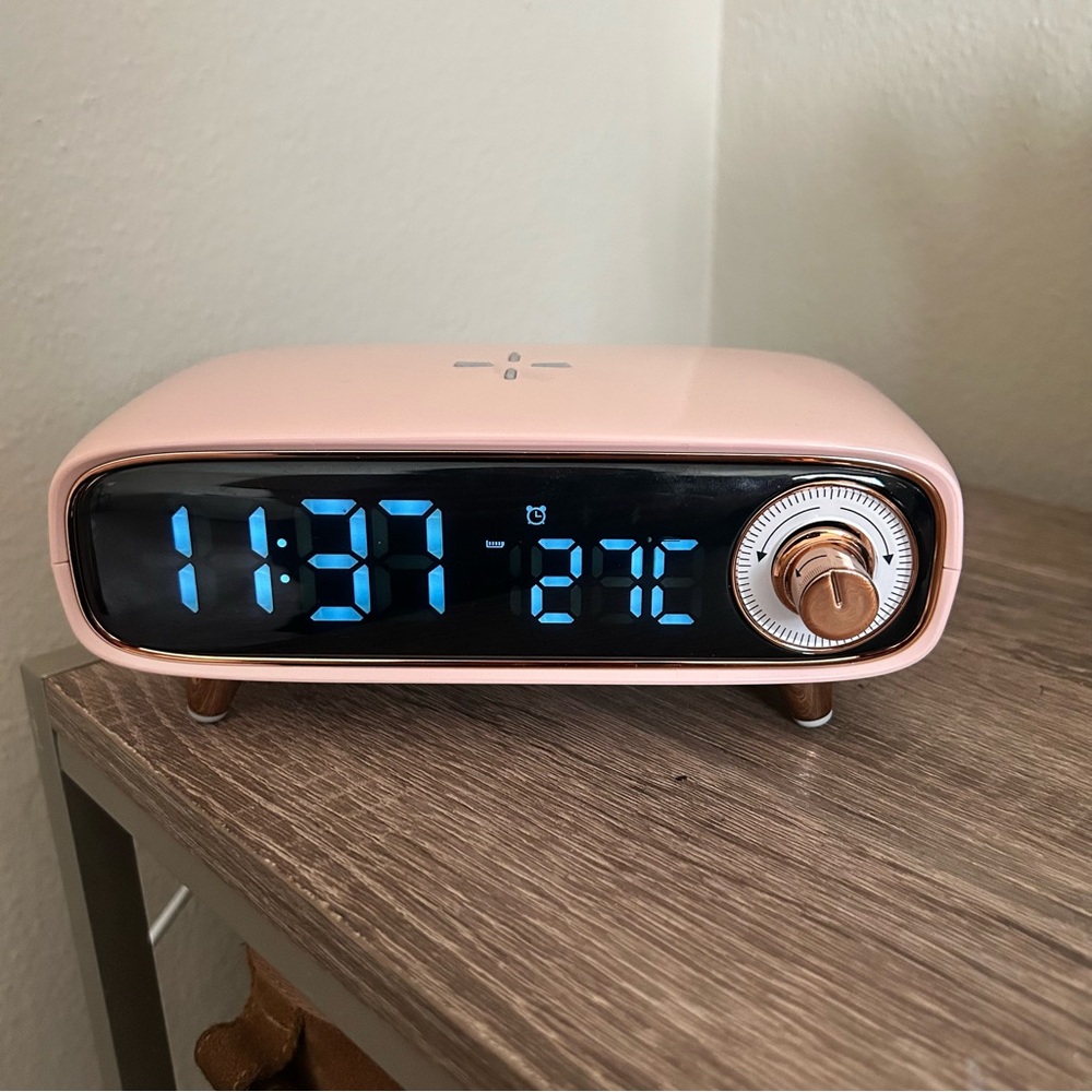 Pink Retro Digital Alarm Clock